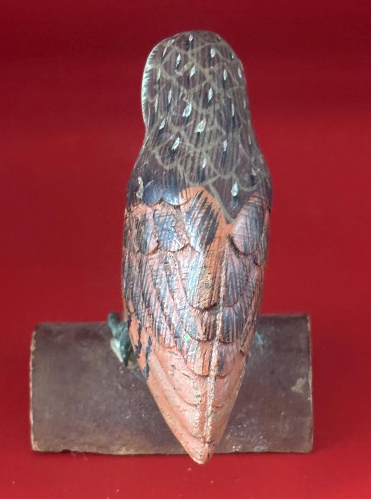 Vintage Owl on a Log Carved Wood Hand Painted Folk Art Signed CB Chuck Binder West Virginia Lover Antiques and Vintage