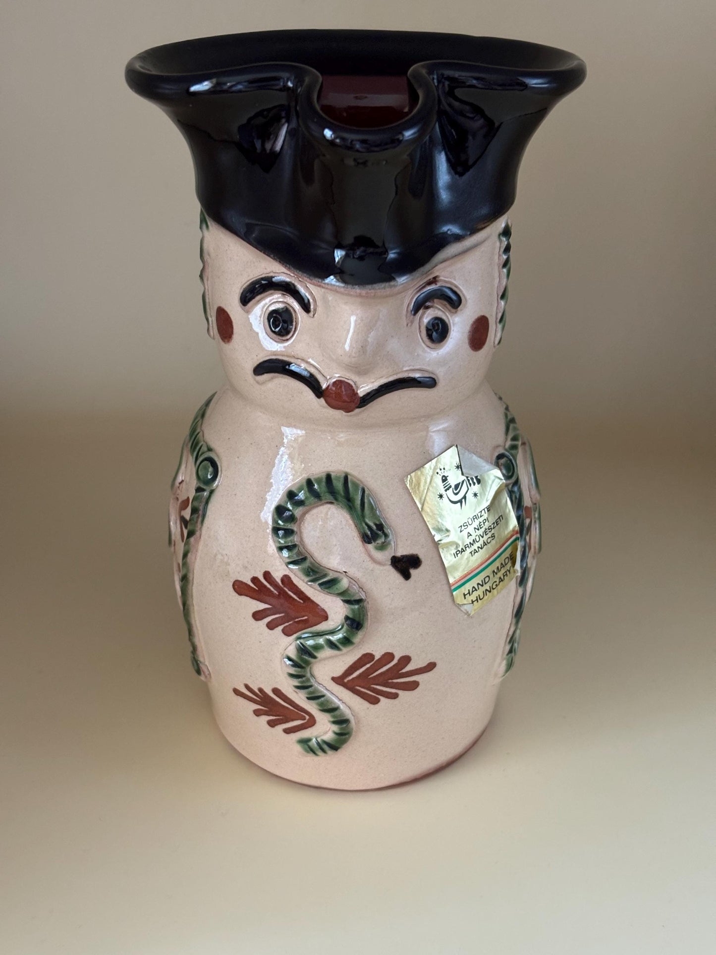 Vintage Hungarian Miska Soldier Jug Traditional Wine Vessel Pitcher Lover Antiques Vintage