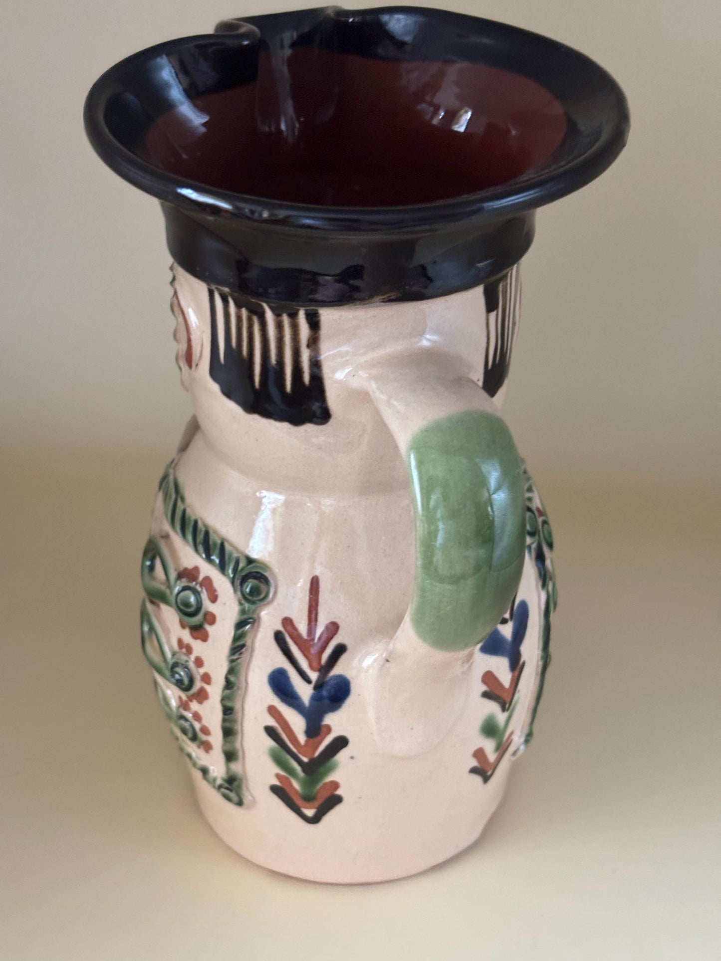 Vintage Hungarian Miska Soldier Jug Traditional Wine Vessel Pitcher Lover Antiques Vintage