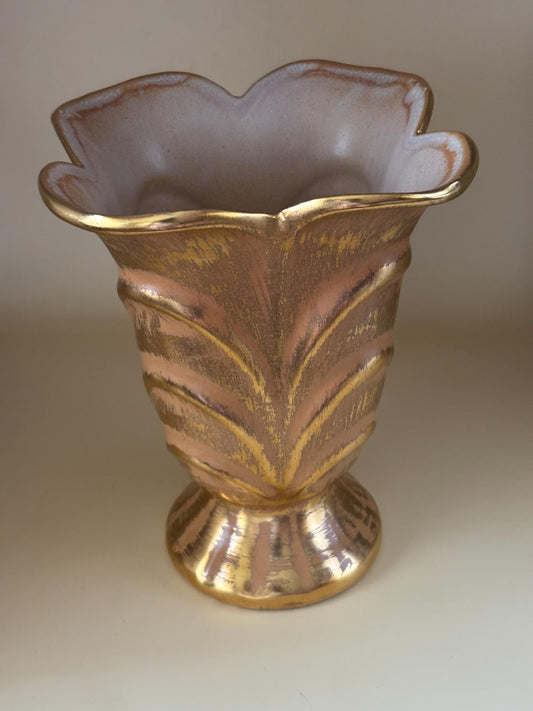 Stangl 22k Brushed Gold Vase Art Pottery Granada Gold Number 3217 Mid Century Vase Potteries from Trenton, NJ Lover Antiques Vintage