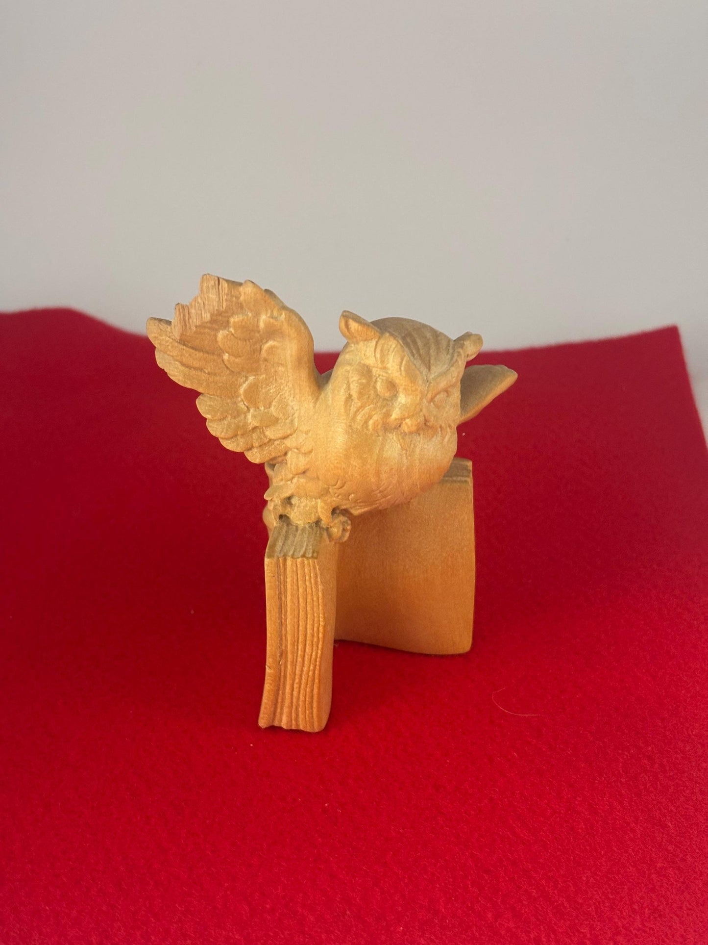 Vintage Owl on a Book Carved Owl Statue Lover Antiques and Vintage
