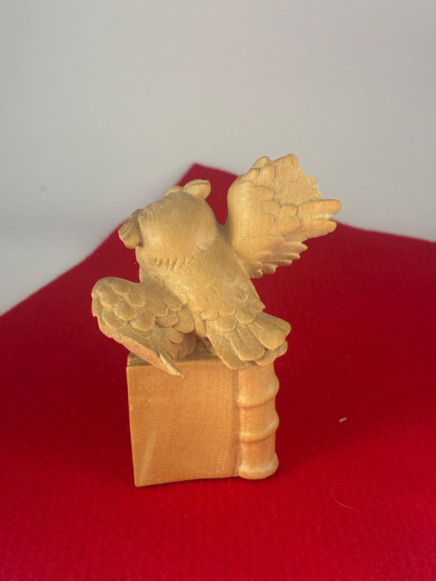 Vintage Owl on a Book Carved Owl Statue Lover Antiques and Vintage