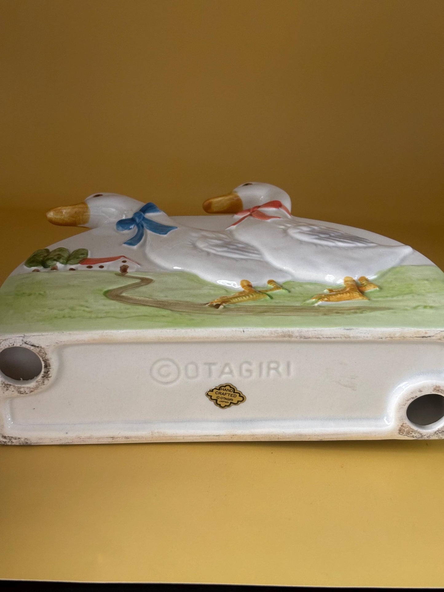 Vintage Otagiri Ceramic Duck Napkin Holder Hand Painted Lover Antiques and Vintage