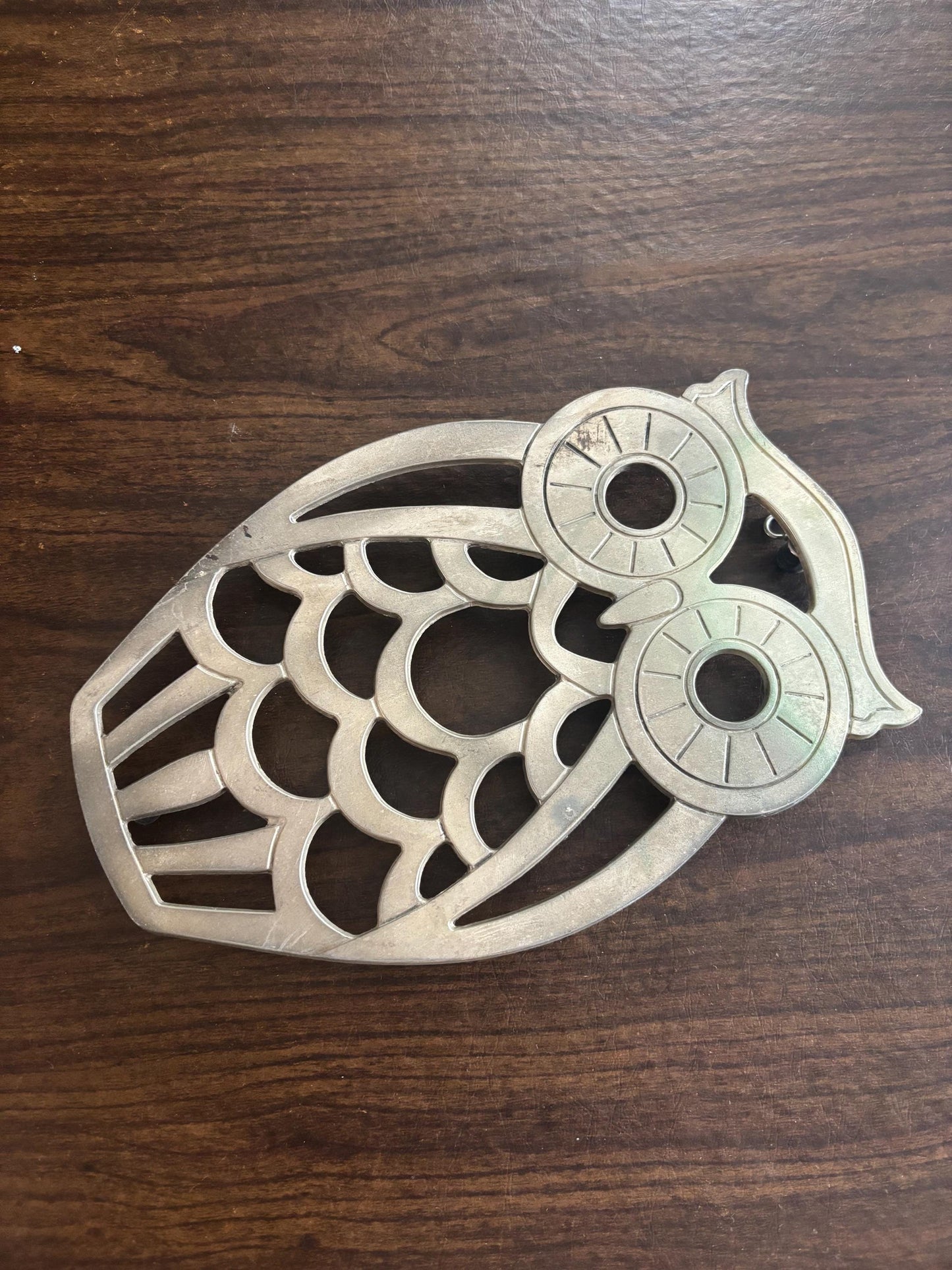 Vintage Silver Owl Trivet Signed Leonard Lover Antiques and Vintage