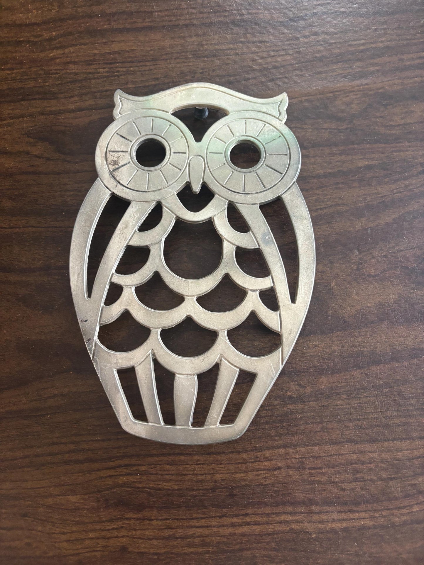 Vintage Silver Owl Trivet Signed Leonard Lover Antiques and Vintage