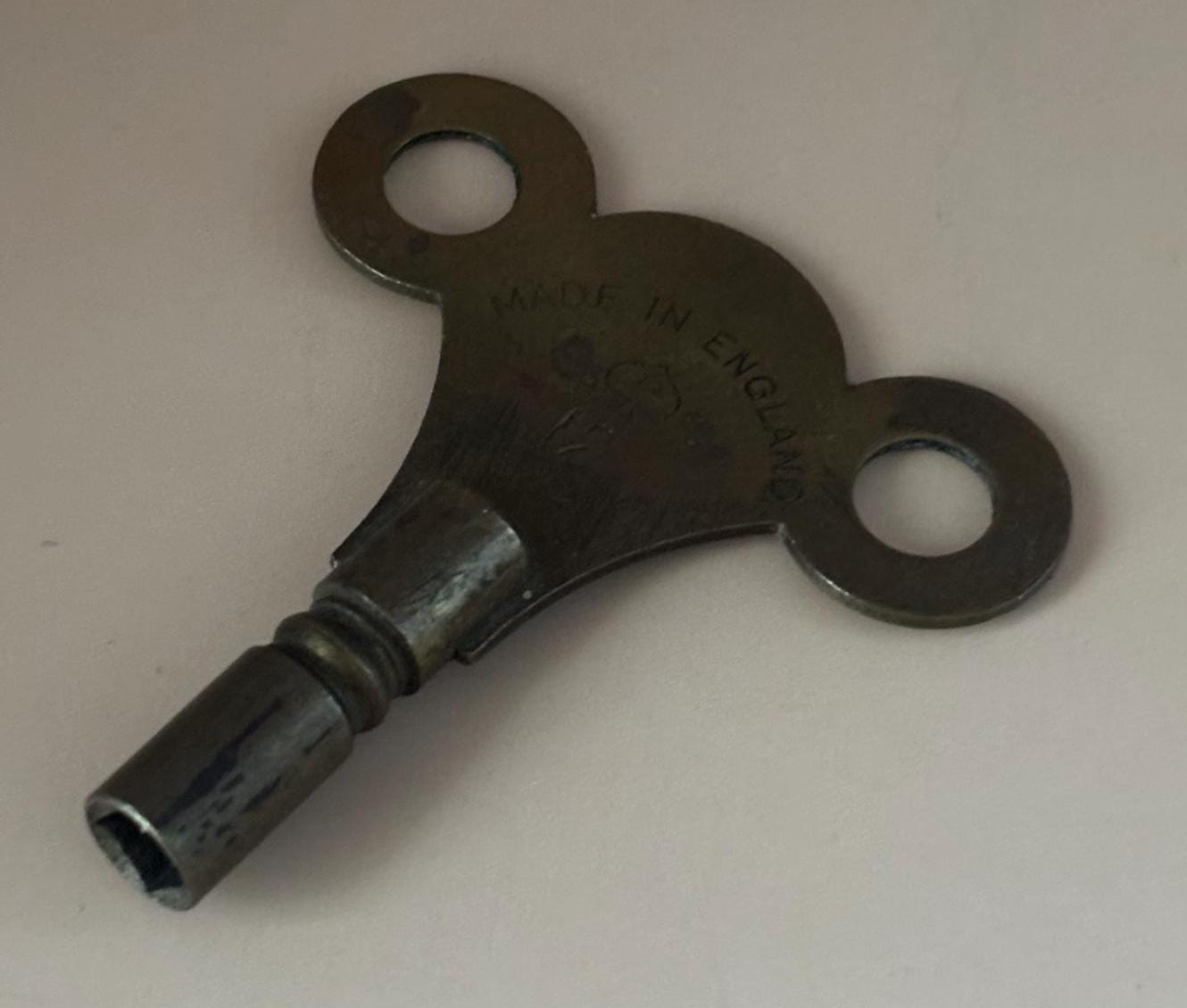 Antique Brass Winding Key England Numbered 12 Fits 3.5mm Square Winding Slot Lover Antiques and Vintage
