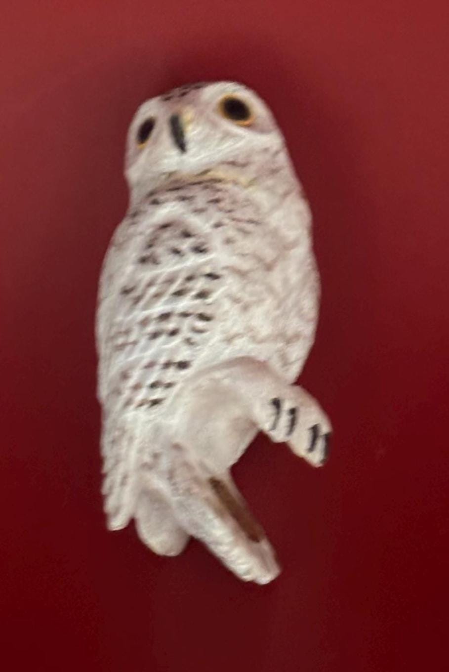 Vintage Snowy Owl Ceramic Figurine Land & Sea Collectible Glass Eyes Lover Antiques and Vintage