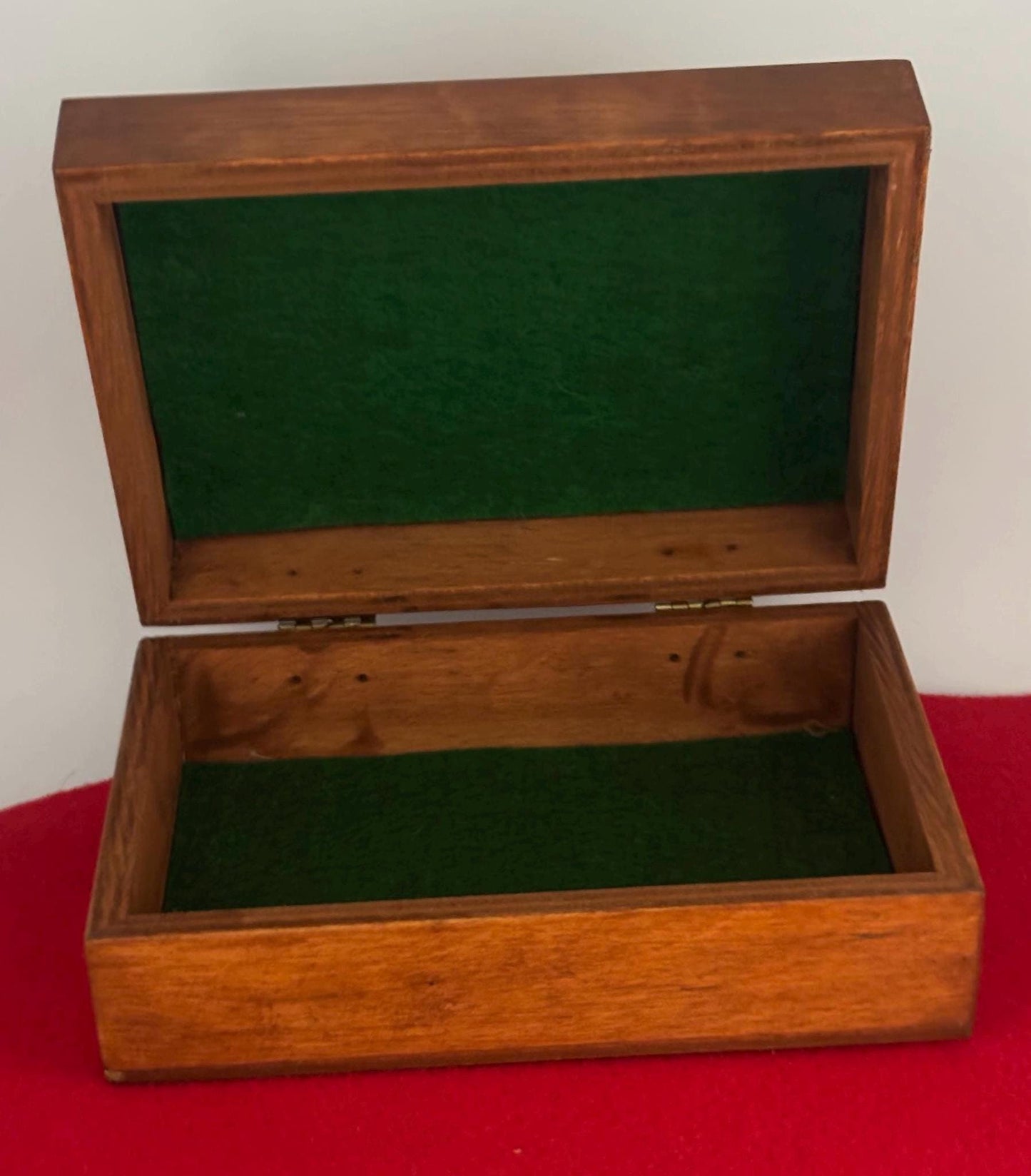 Vintage Cedar Wooden Box Lined Trinket Box Lover Antiques and Vintage