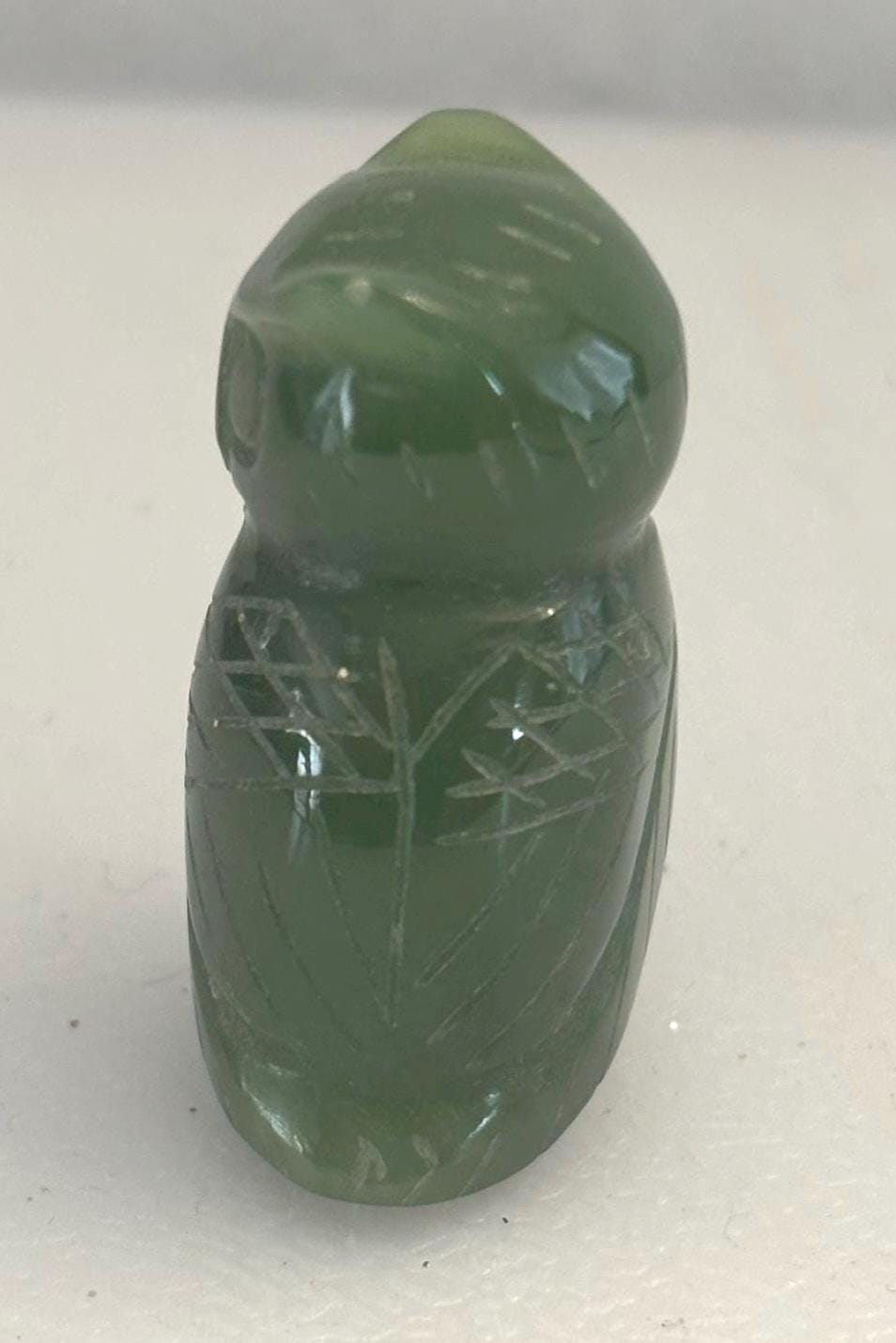 Vintage Carved Jade Great Horned Owl Jadeite Nephrite Owl Figurine Lover Antiques and Vintage