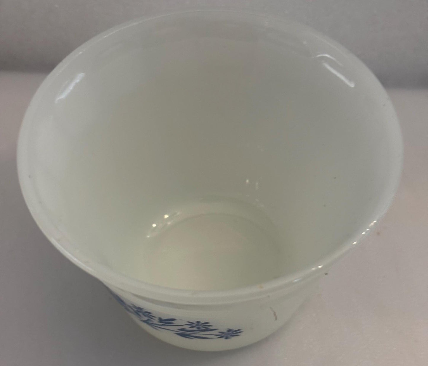 Vintage Dynaware Milk Glass Ramekin Bowl with a Blue Floral Design Lover Antiques and Vintage