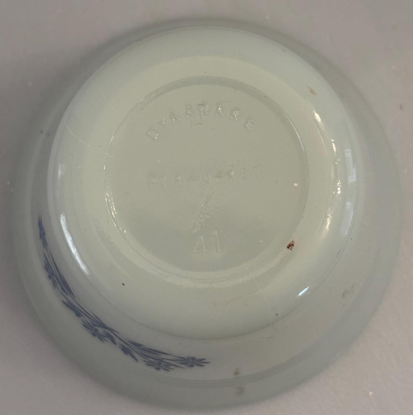 Vintage Dynaware Milk Glass Ramekin Bowl with a Blue Floral Design Lover Antiques and Vintage