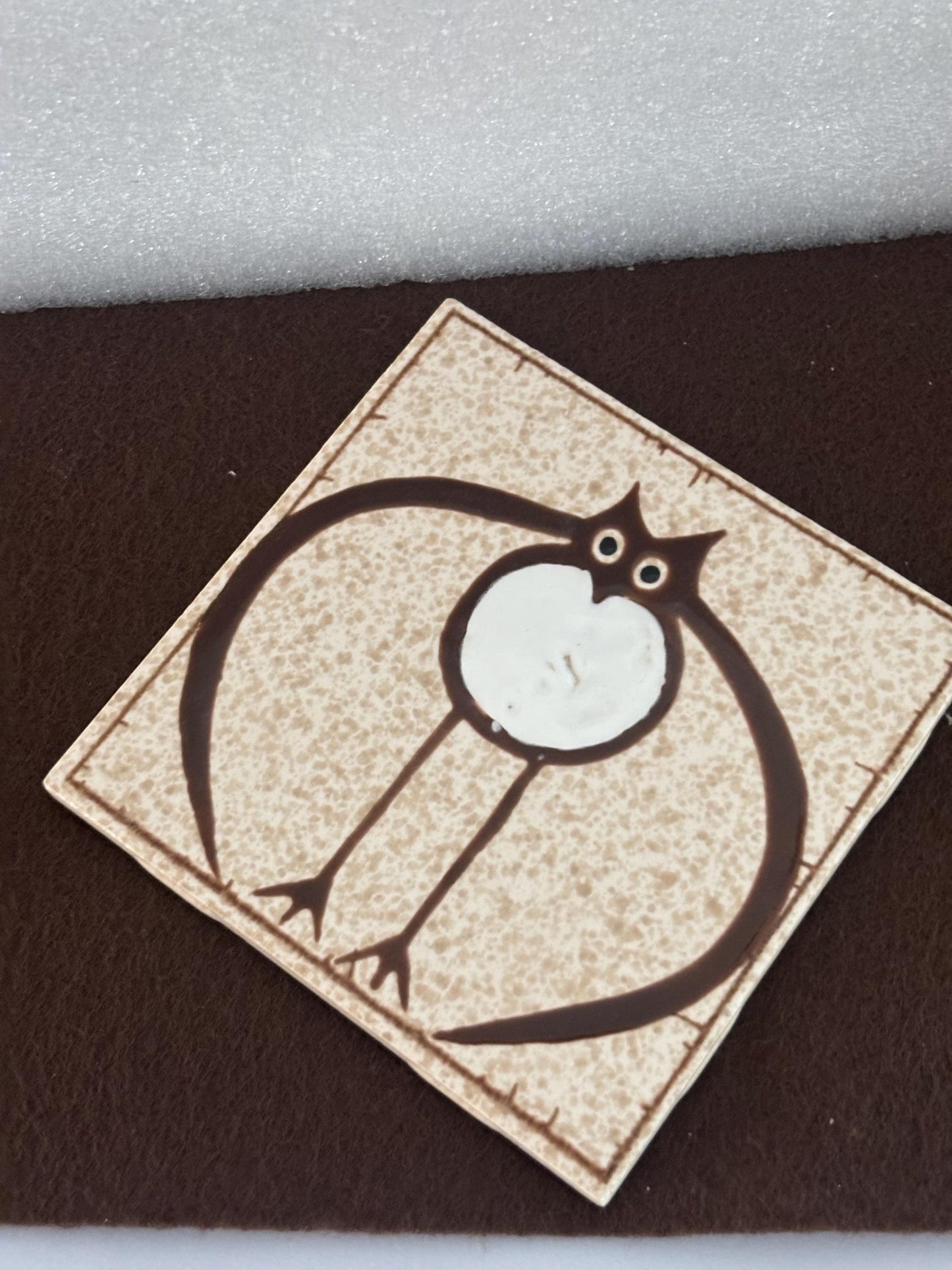 Vintage Owl Trivet Signed HR Johnson of England Lover Antiques and Vintage
