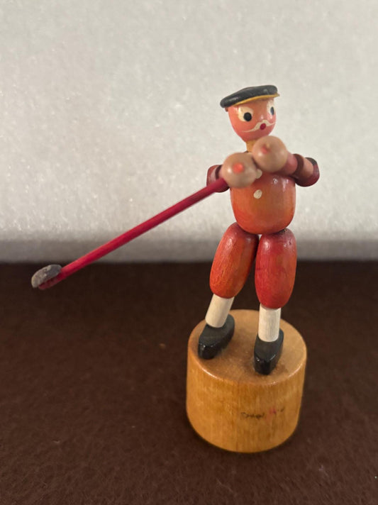 Vintage Wooden Push Gondola Man Numbered Made in Italy Lover Antiques and Vintage