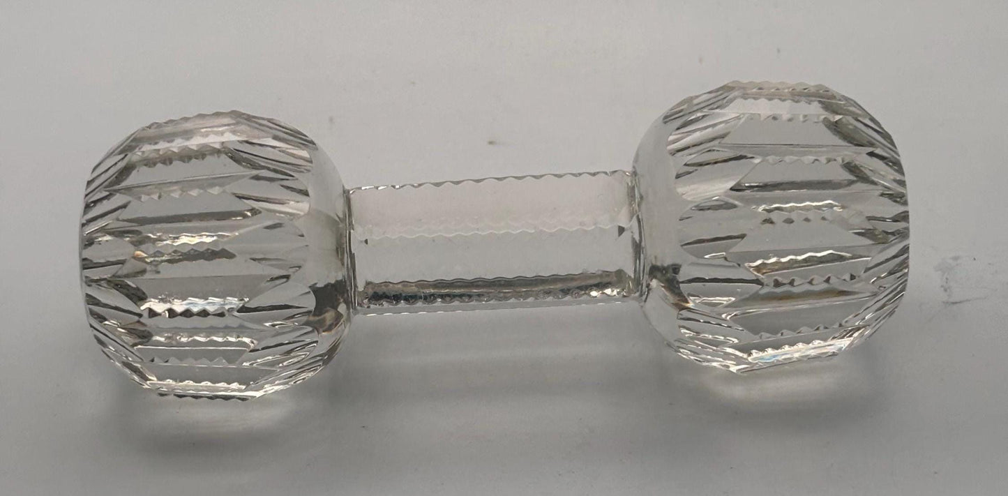 Antique Cut Crystal Dumbbell Knife Rest American Brilliant Period Crystal Lover Antiques and Vintage