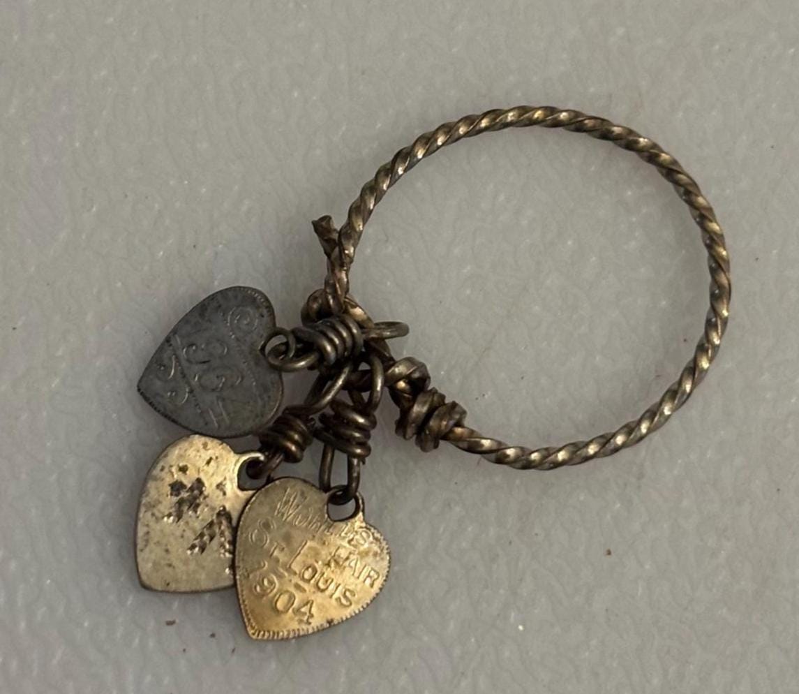 Antique Charm Ring from St. Louis Worlds Fair Lover Antiques and Vintage