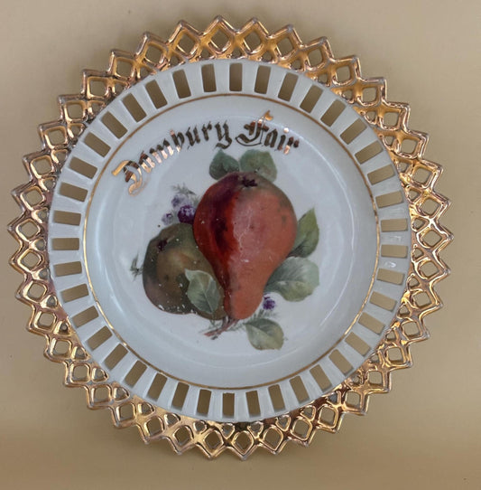 Vintage Danbury Fair Souvenir Reticulated Porcelain Plate Made in Germany Lover Antiques and Vintage