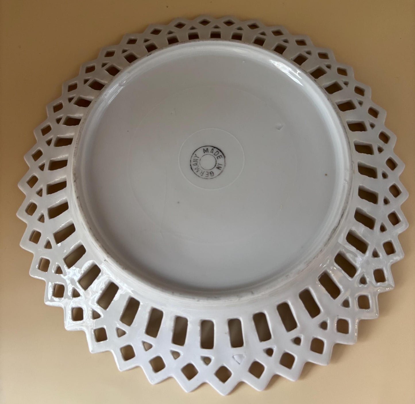 Vintage Danbury Fair Souvenir Reticulated Porcelain Plate Made in Germany Lover Antiques and Vintage