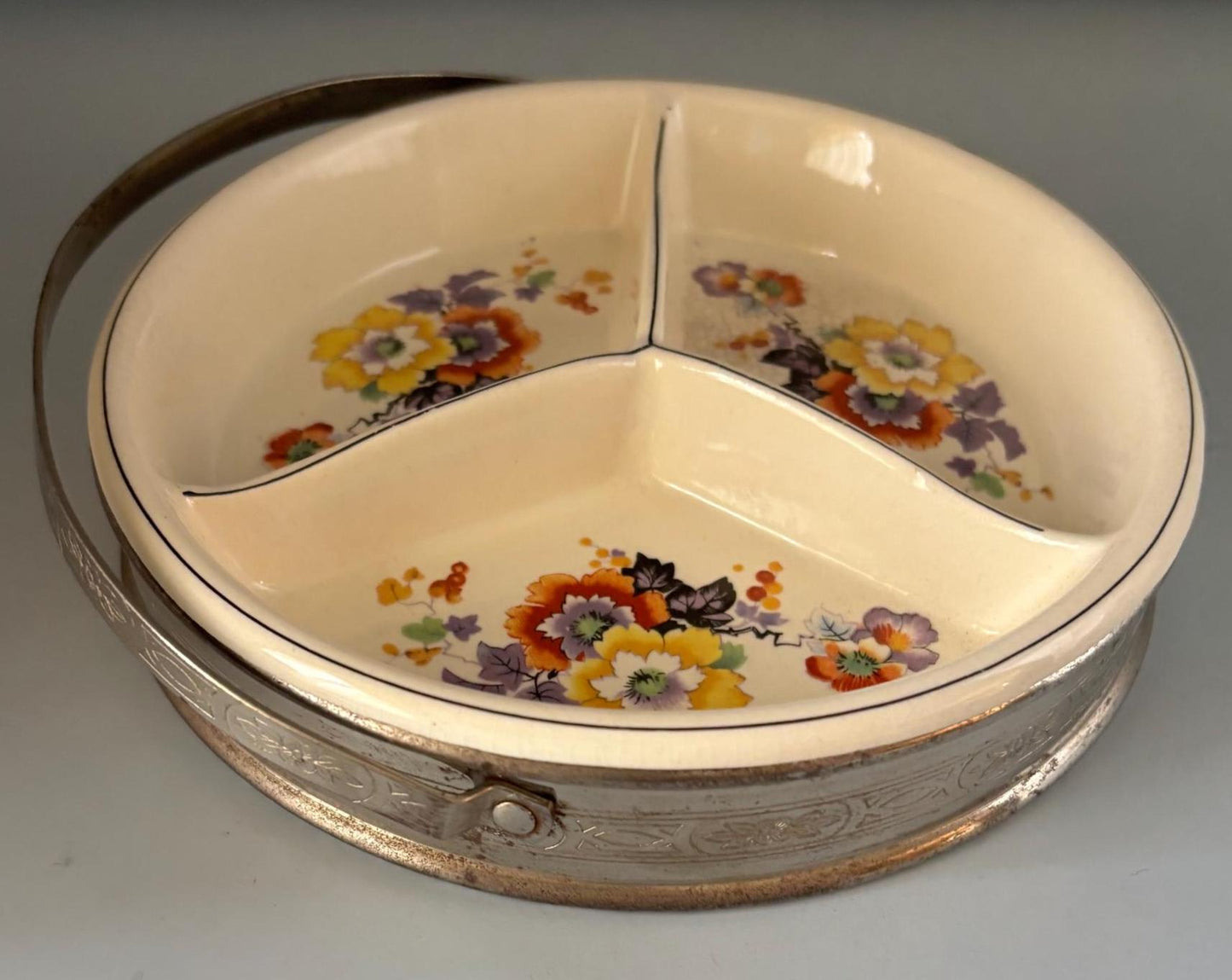 Vintage Hand Painted Divided Tray Caddy Made in Japan Lover Antiques and Vintage