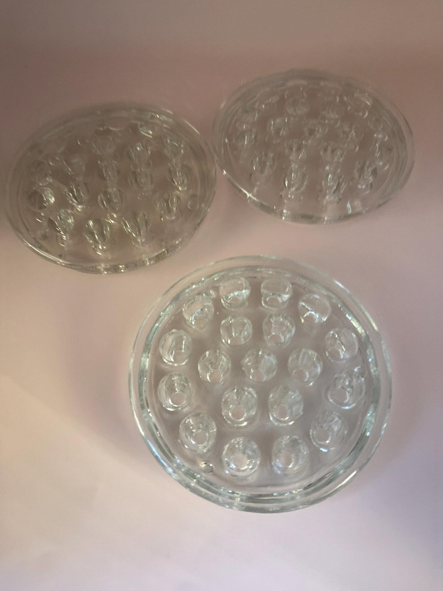 Vintage Glass Flower Frog Set of 5 Marble Display Collection of 5 Lover Antiques and Vintage