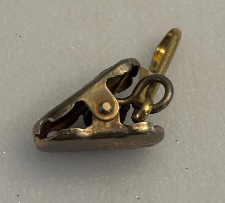 Antique Brass Mitten Clip Circa 1900's Lover Antiques and Vintage