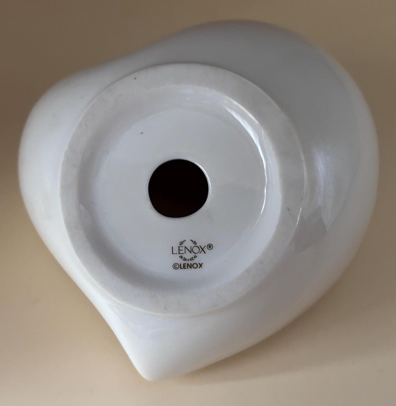 Vintage Lenox Heart Shaped White Porcelain Clock Gold Lining Lover Antiques and Vintage