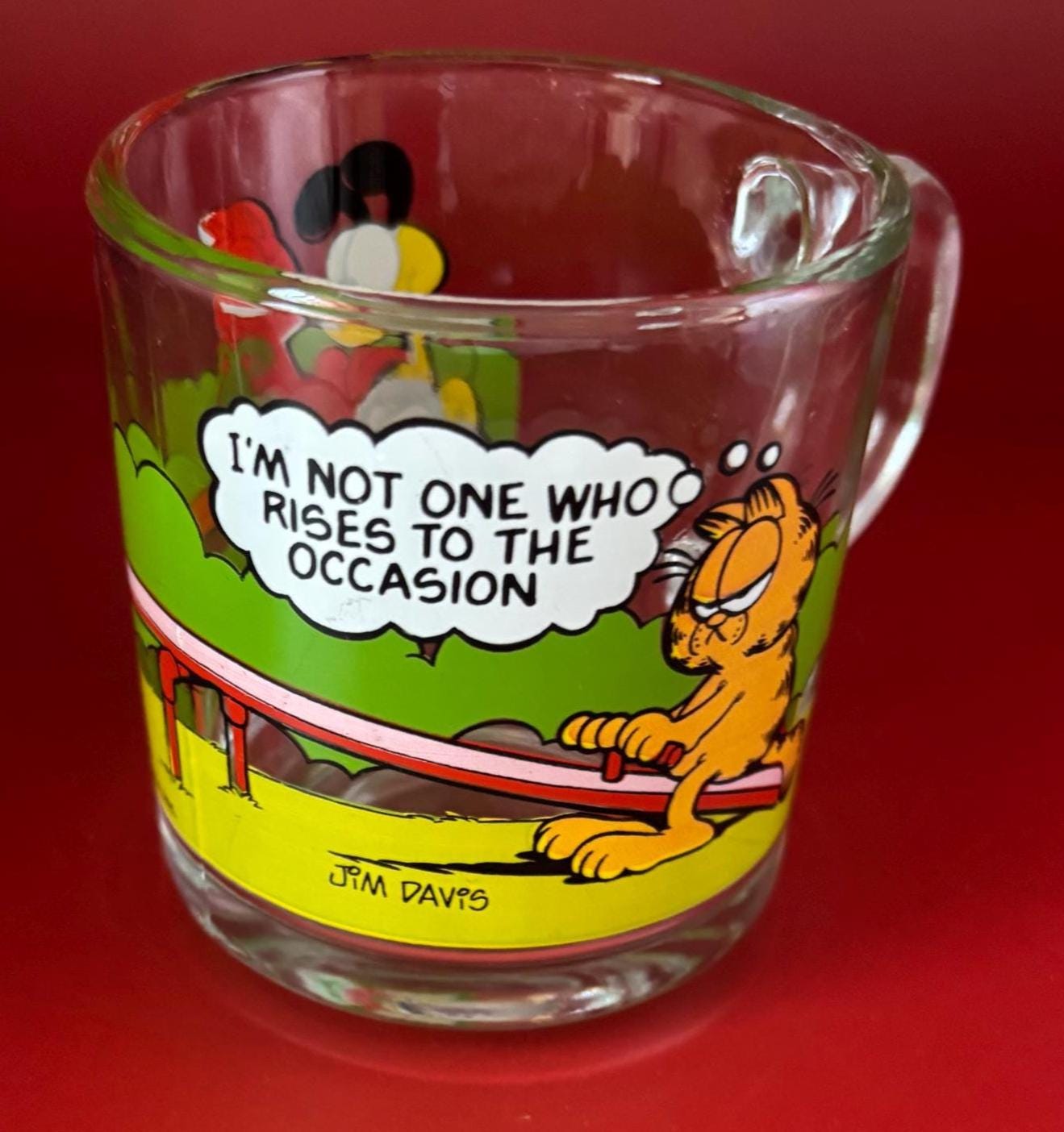 Vintage Garfield the Cat Glass Mug Collectible Lover Antiques and Vintage