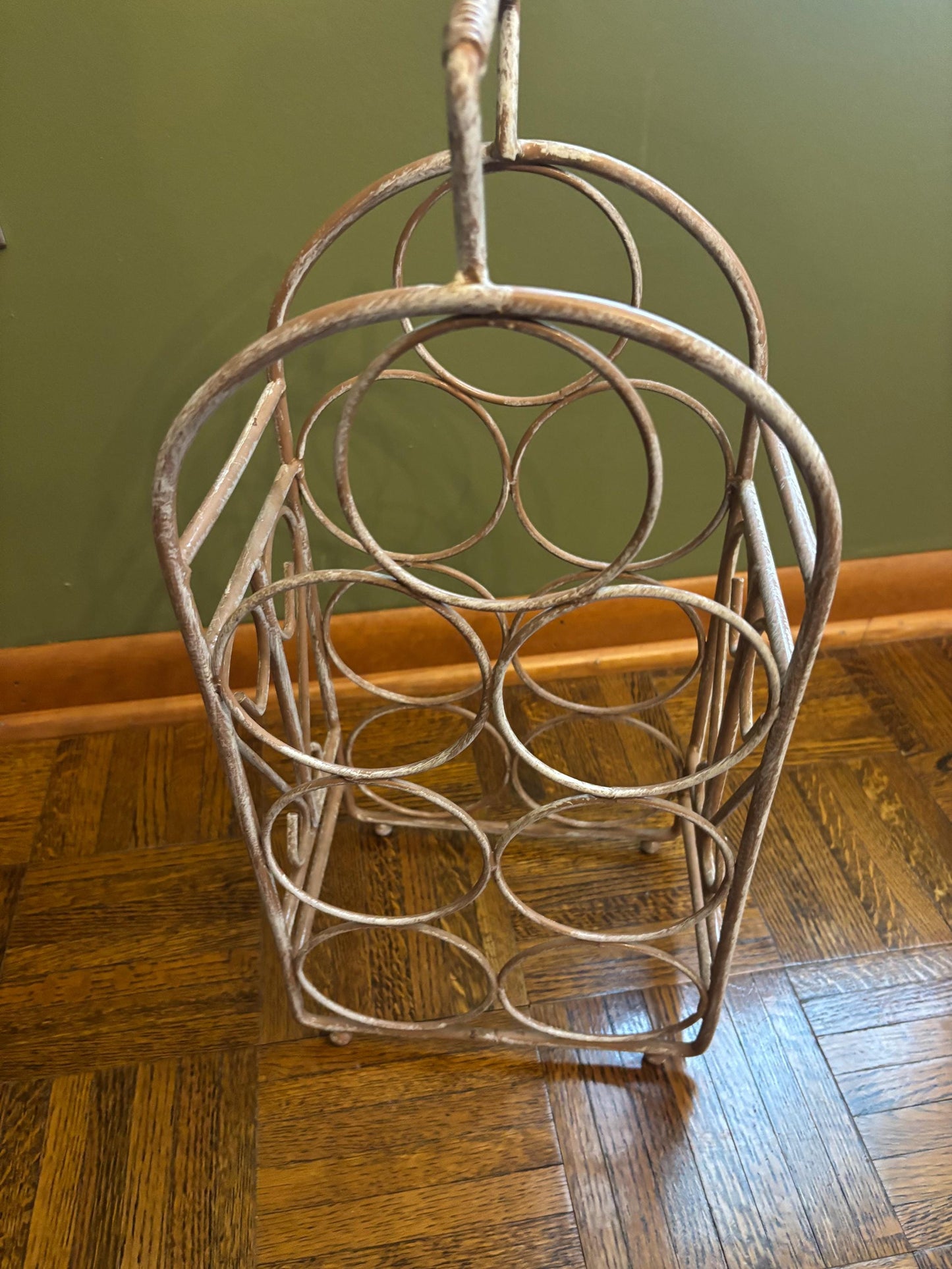 Vintage Metal Wine Holder Holds 7 Bottles of Wine Lover Antiques and Vintage
