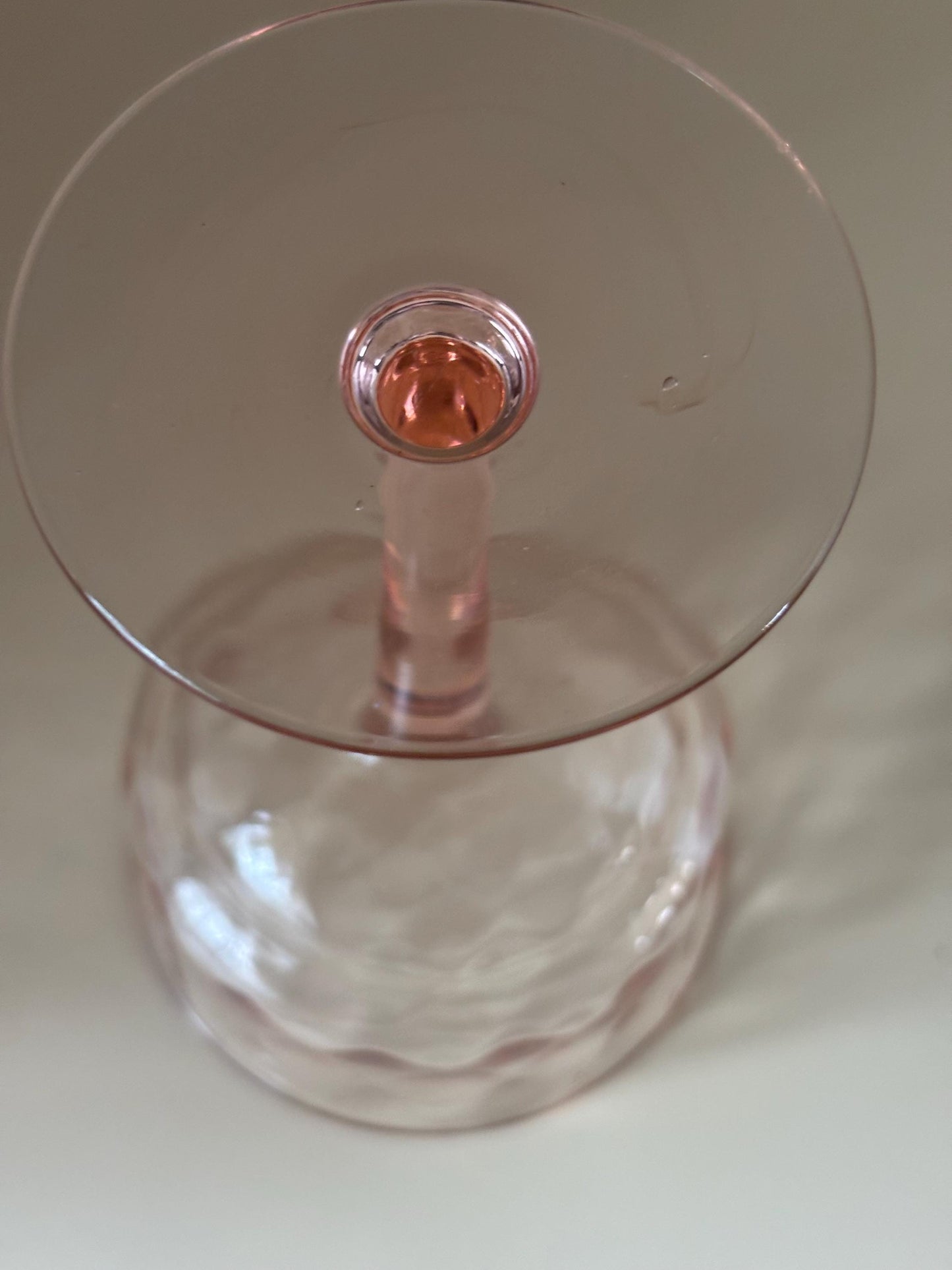 Pink Depression Champagne Glass Wine Glass Lover Antiques and Vintage