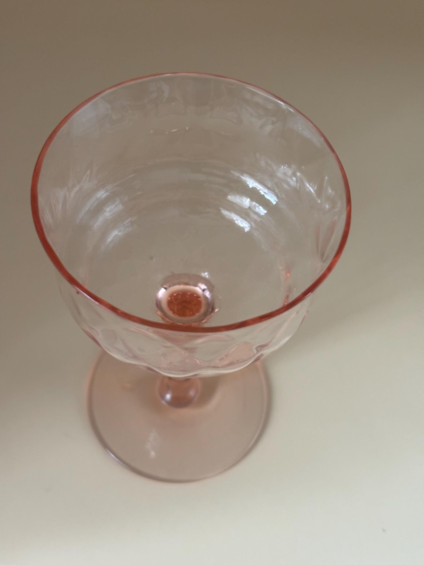Pink Depression Champagne Glass Wine Glass Lover Antiques and Vintage