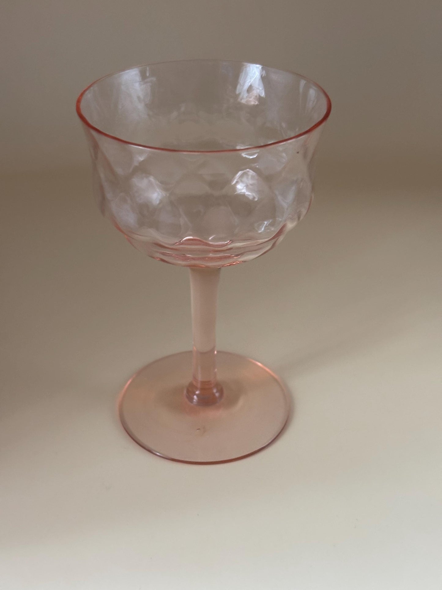 Pink Depression Champagne Glass Wine Glass Lover Antiques and Vintage