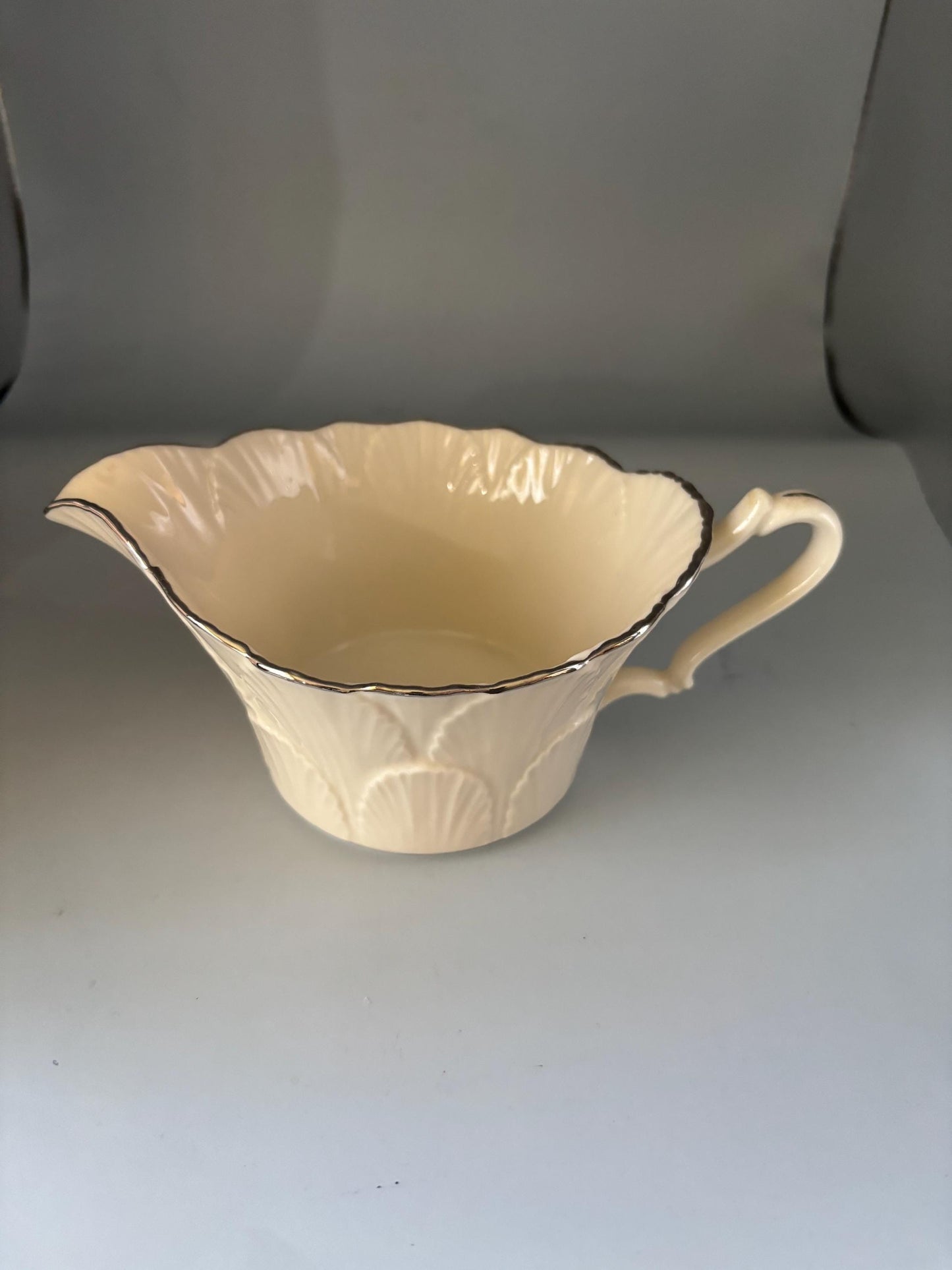 Vintage Lenox Gravy Boat with Platinum Silver Edge Opal Innocence Dinnerware Collection Bone China Lover Antiques and Vintage