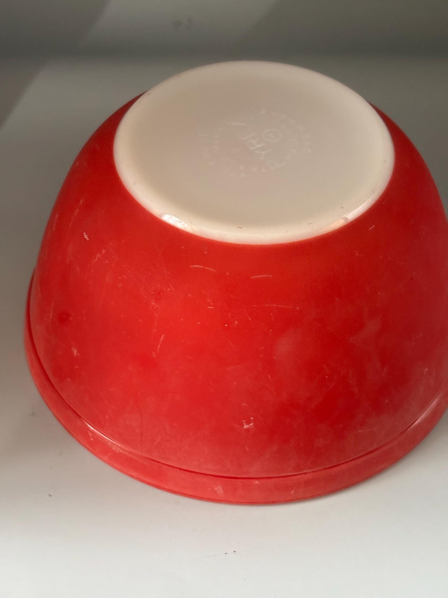 Vintage Pyrex Red Large Mixing Bowl Lover Antiques and vintage