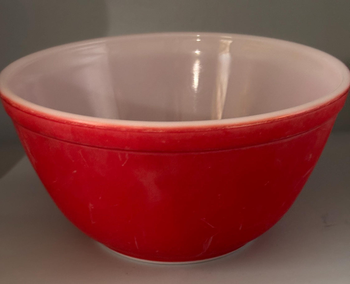 Vintage Pyrex Red Large Mixing Bowl Lover Antiques and vintage