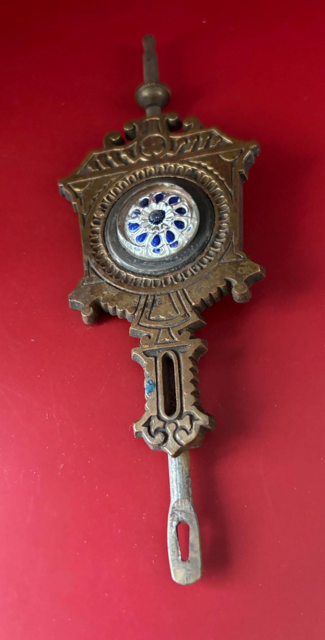 Antique E.N. Welch Clock Pendulum Brass Mechanism Lover Antiques and Vintage