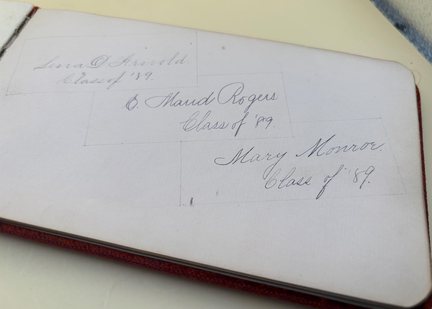 Antique Red Velvet Autograph Book Album Circa 1800's Lover Antiques Vintage