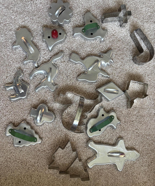 Vintage Collection of Tin Cookie Cutters Variety Lot Lover Antiques and Vintage