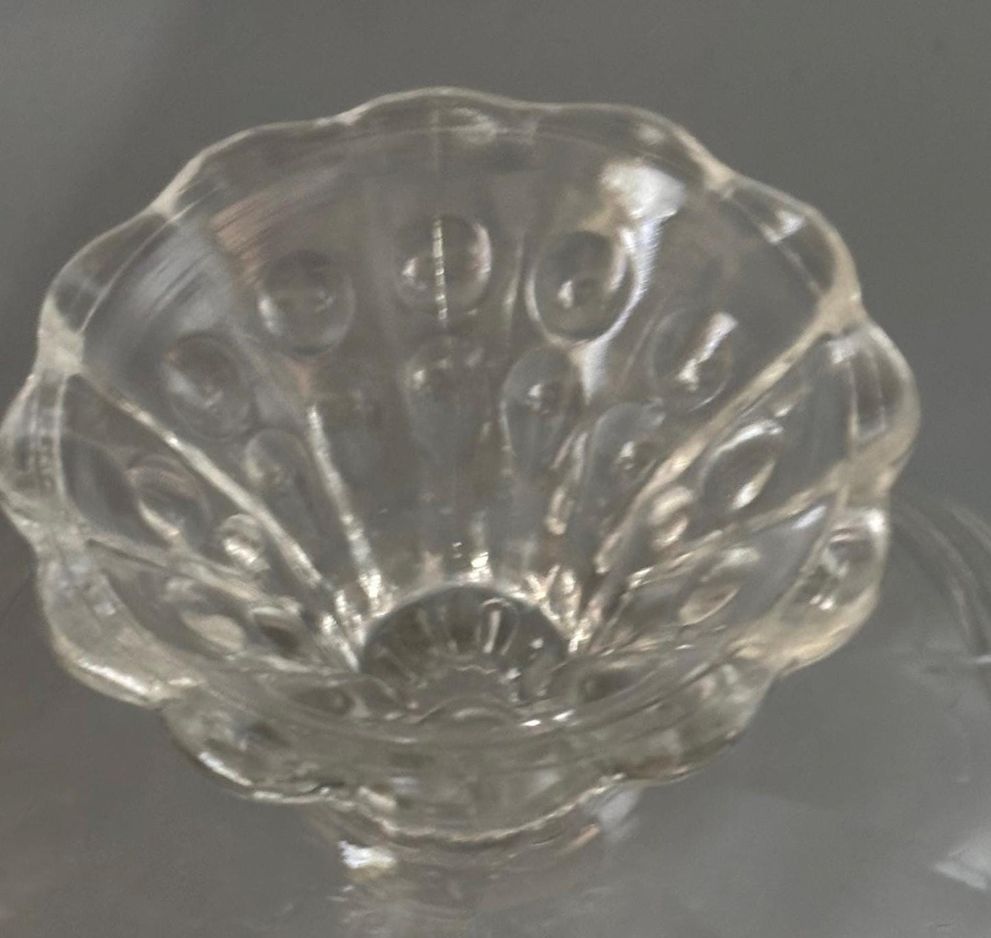 Vintage Anchor Hocking Glass Compote with Scalloped Draped Design Lover Antiques and Vintage