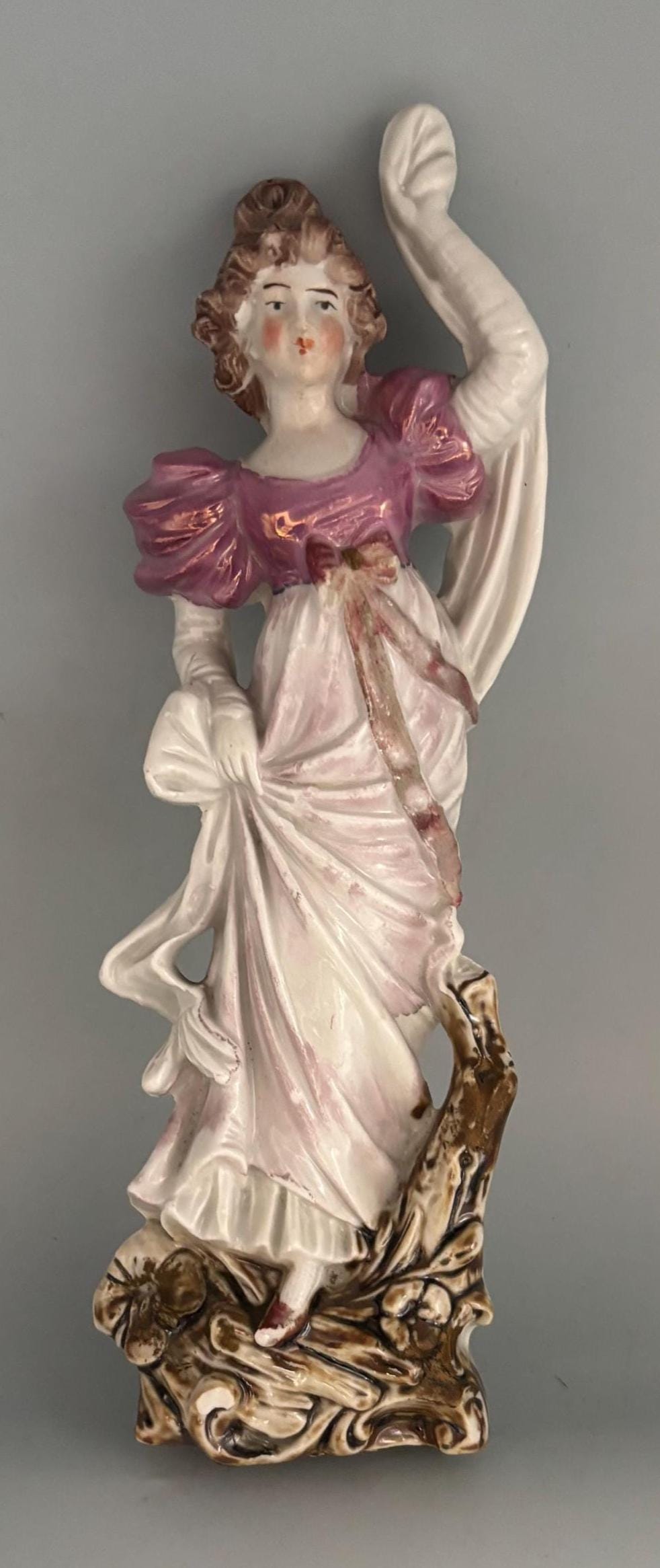 Vintage Porcelain Fancy Woman in a Dress Figurine Lover Antiques and Vintage