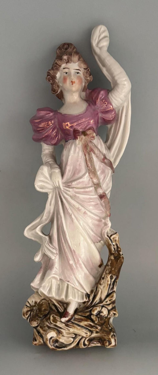 Vintage Porcelain Fancy Woman in a Dress Figurine Lover Antiques and Vintage