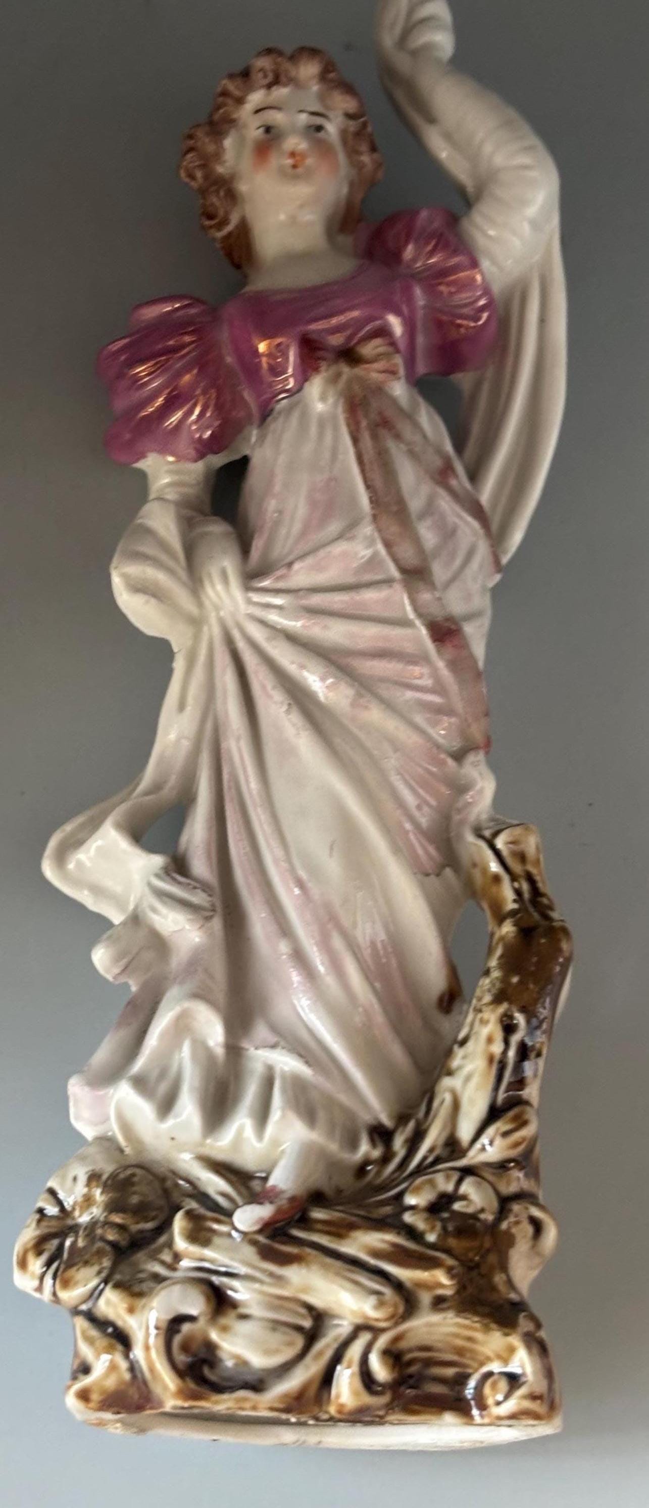 Vintage Porcelain Fancy Woman in a Dress Figurine Lover Antiques and Vintage