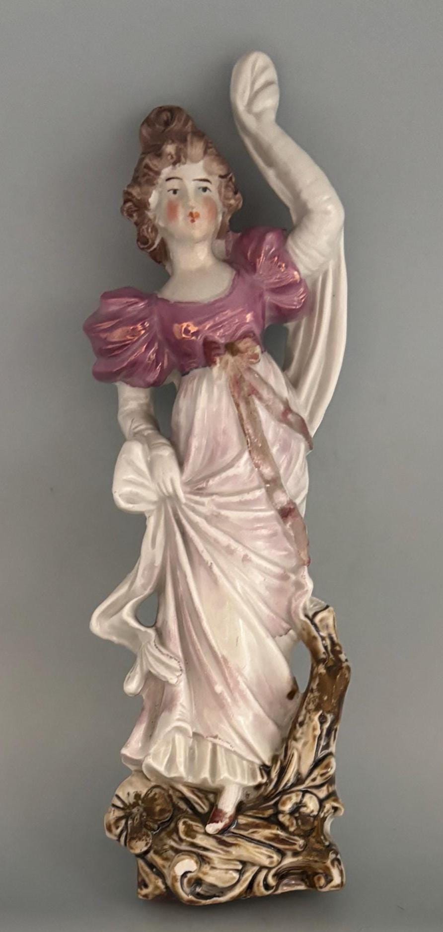 Vintage Porcelain Fancy Woman in a Dress Figurine Lover Antiques and Vintage