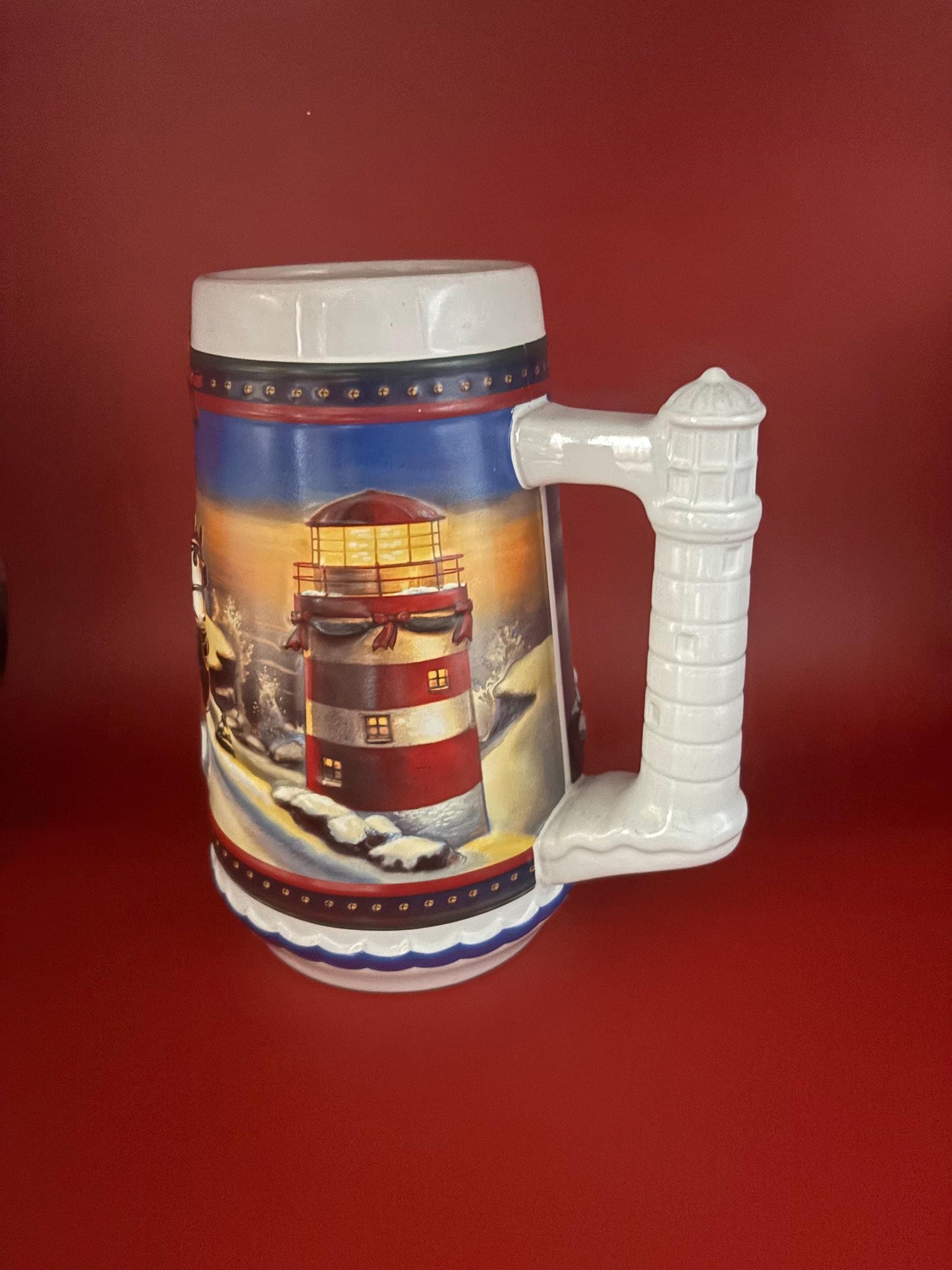 Vintage Budweiser Beer Stein Guiding the Way Home Holiday Stein Lover Antiques and Vintage