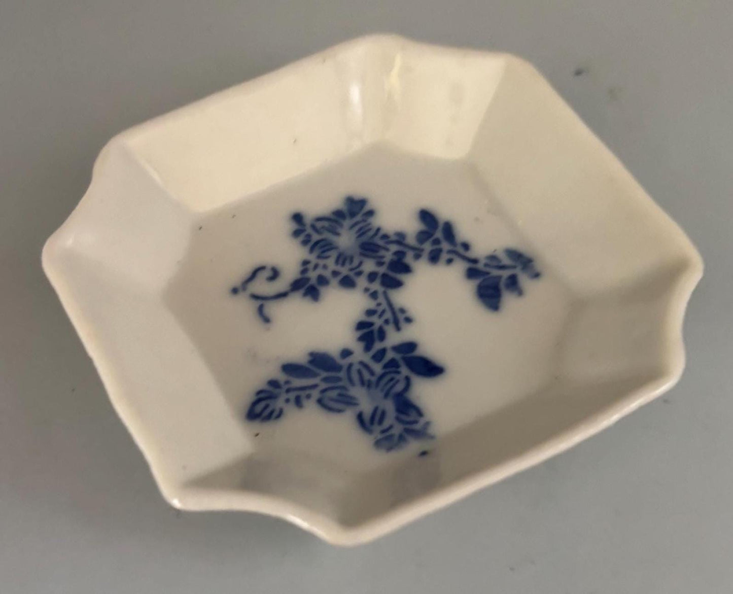 Vintage Cobalt Blue on Porcelain Square Trinket Dish Lover Antiques and Vintage