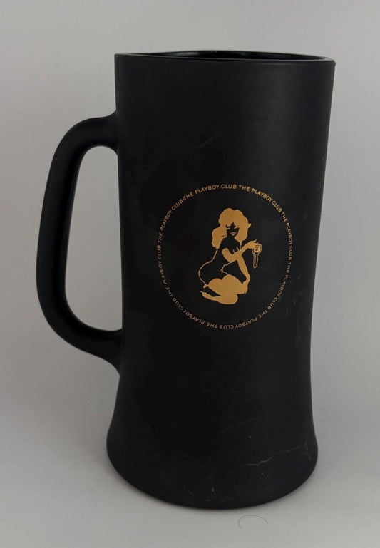Vintage Playboy Stein Tall Clay Cup Beer Mug with Playboy Bunny Charcoal Matte Look Lover Antiques and Vintage