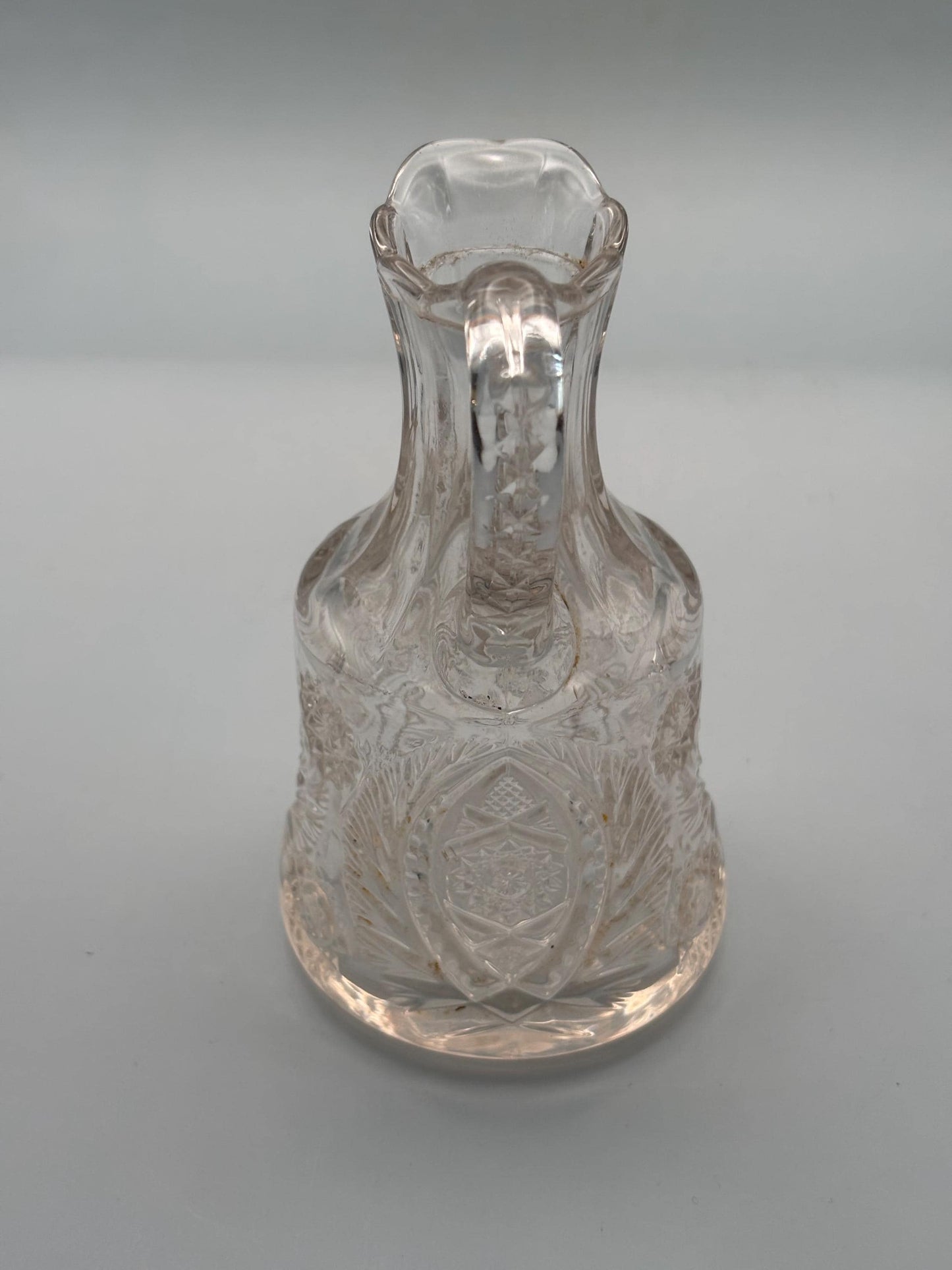 Antique American Brilliant Period Crystal Cut Pitcher Lover Antiques and Vintage