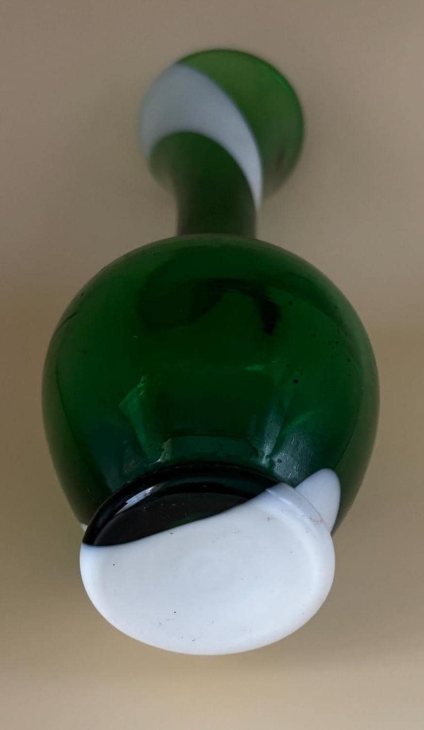 Vintage Emerald Green Slag Glass Vase Spiral Glass Art Lover Antiques and Vintage