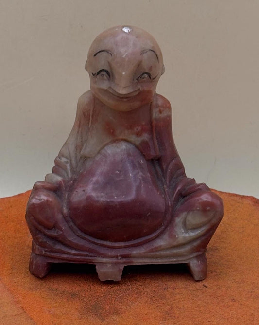 Antique Laughing Buddha Carved Soapstone Figurine Fathers Day Gifts Lover Antiques and Vintage