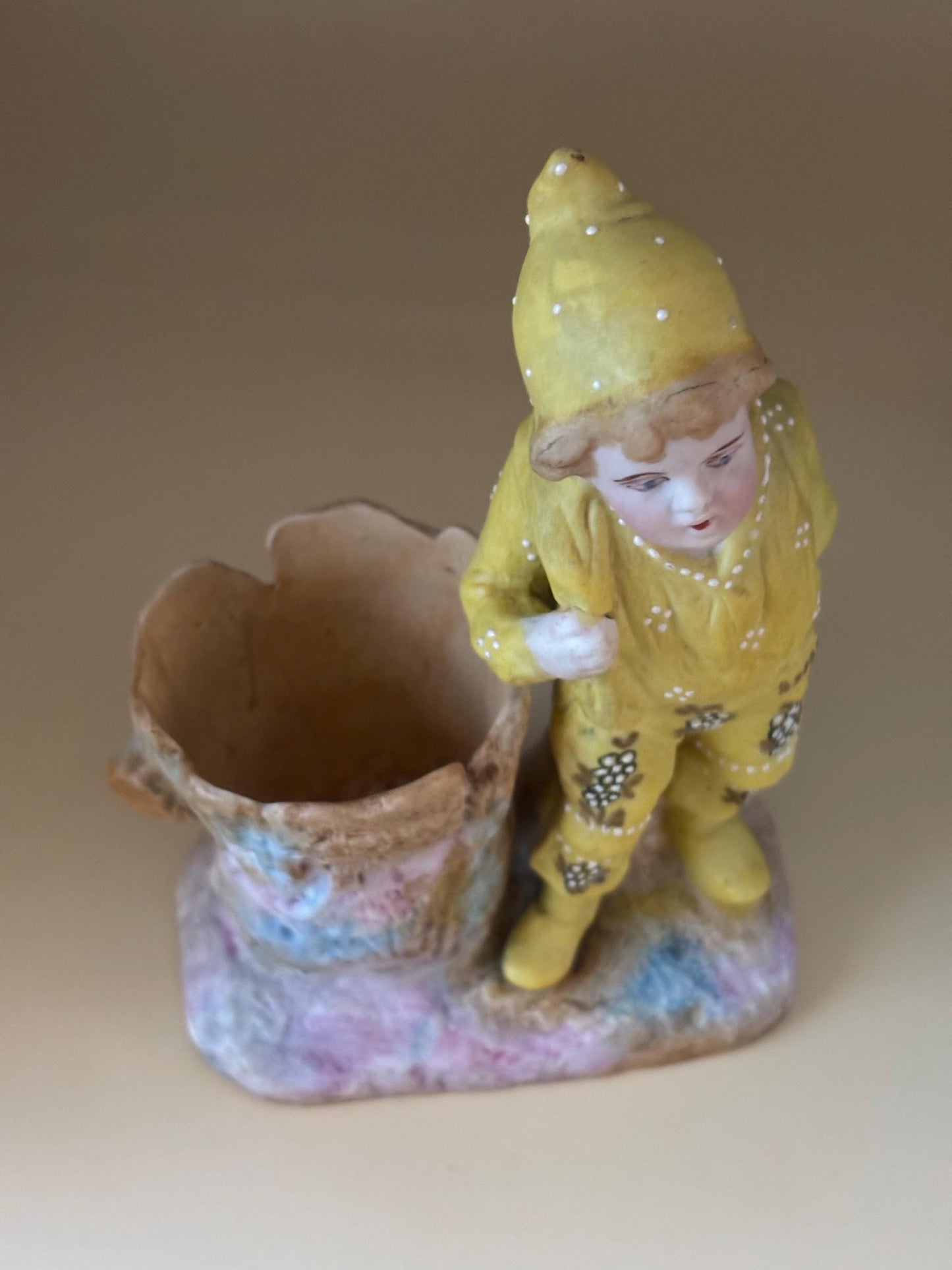 Antique Rudolstadt Porcelain Bisque Boy Vase Planter Late 1800/Early 1900 Lover Antiques and Vintage