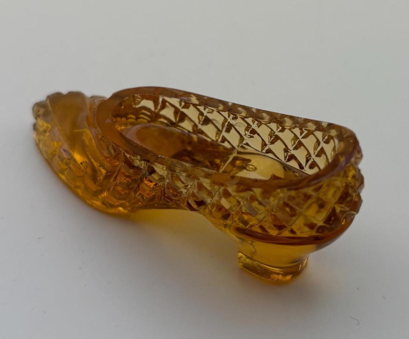 Vintage Emerald Green Glass Shoe or Amber Glass Shoe Lover Antiques and Vintage