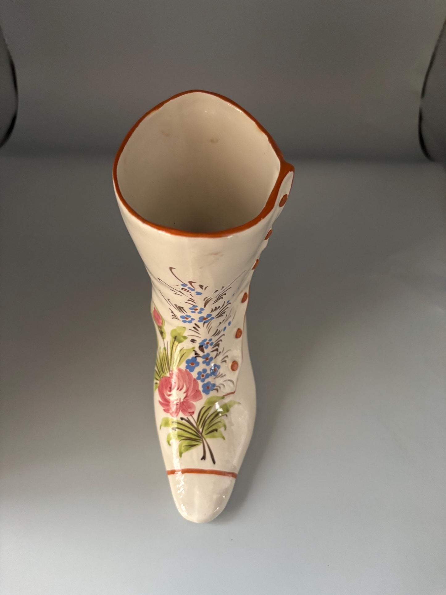 Vintage Porcelain Lace Up Boot Shoe Princess Slipper Lover Antiques and Vintage